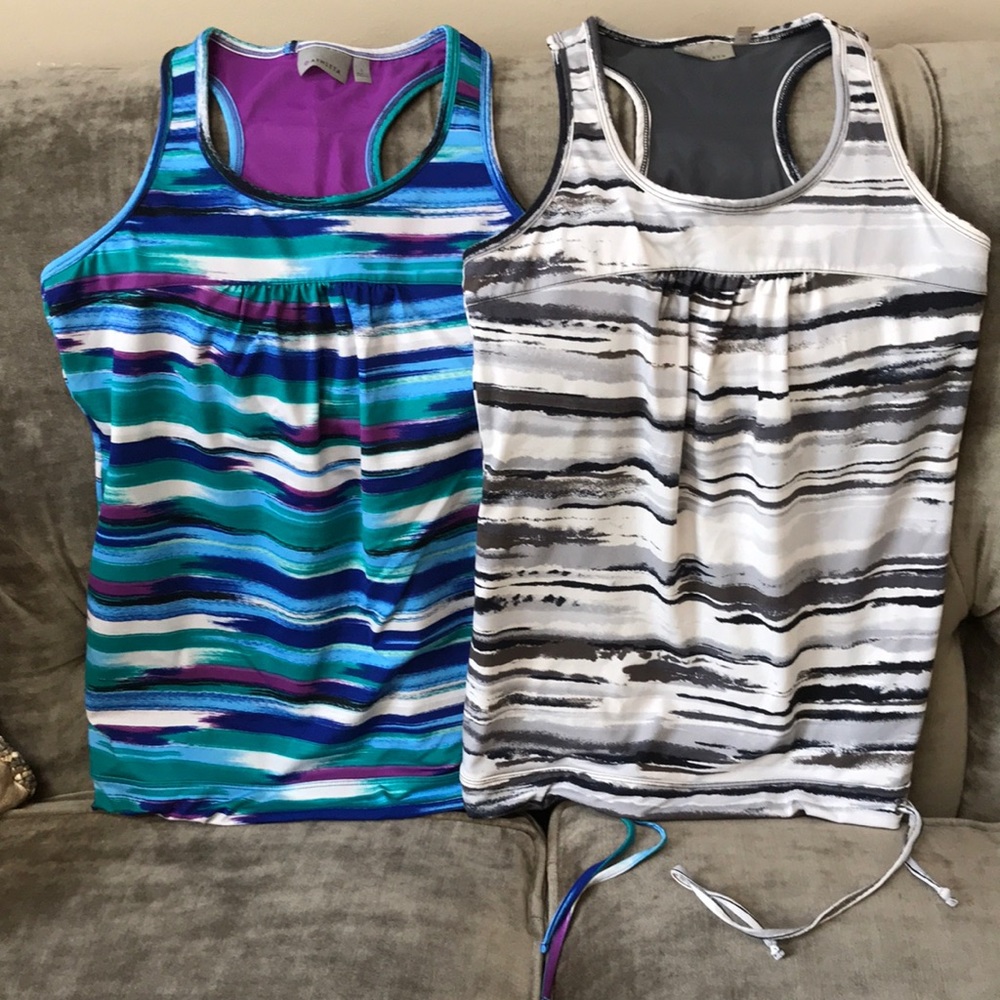 2 Athleta tanks w drawstring waist